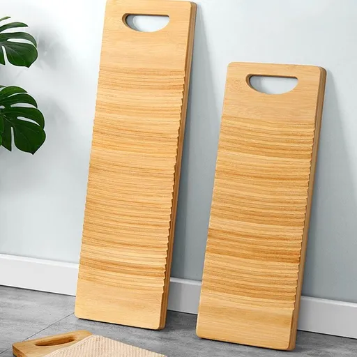 Khaki Wooden Washboard for Laundry Durable and Easy to Clean