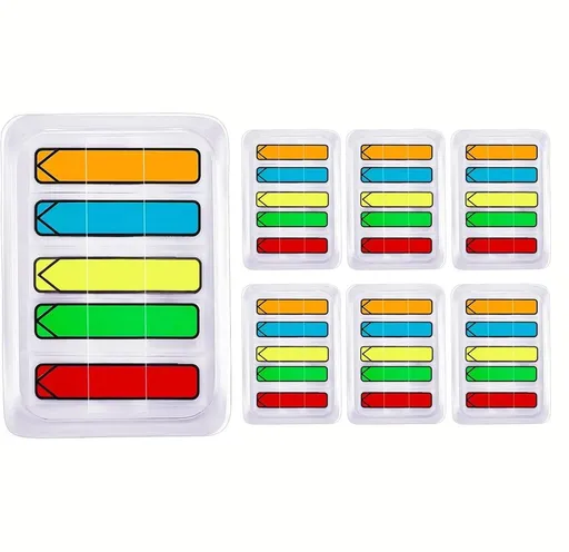 6Pack Annotation Tabs Sign Here Tabs 600 Pieces Index Tabs Writable and Repositionable Arrow Stickers for Notebooks Books & Office Files