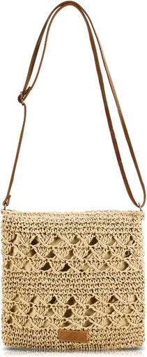 Summer Straw Bag for Women Small Beach Crossbody Bag Bohemian Weave Handmade Shoulder Handbags for Holiday Travel