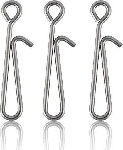 50 Pack Fishing Clips Quick Change Speed Crankbait Snaps Stainless Steel Line Lure Hook Connector Freshwater - #1-22LB-0.55"