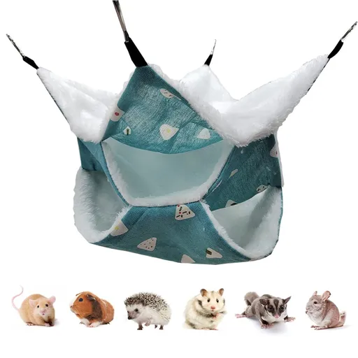 Triple-Layer Sugar Glider Hammock, Small Pet Cage Hammock, Bedding Small Animals Bed for Parrot Rat Sleeping
