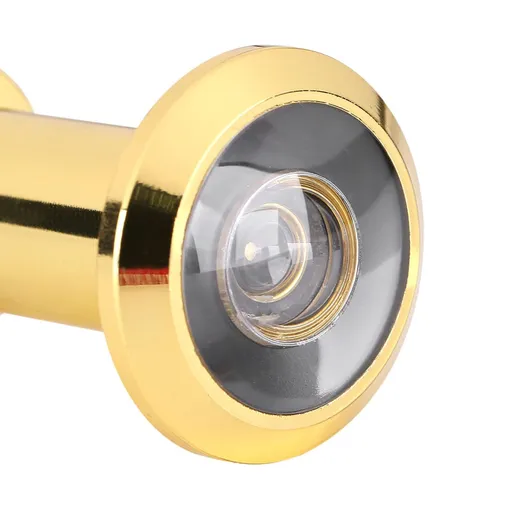 Security door viewer 200 degree wide-angle door viewer, equipped with heavy-duty privacy protection cover (gold)
