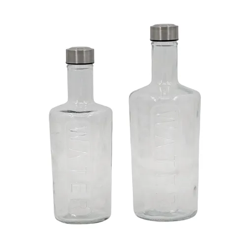 bulk 6 Clear Glass Bottle w Screw Lid 1.5Lt 31cm