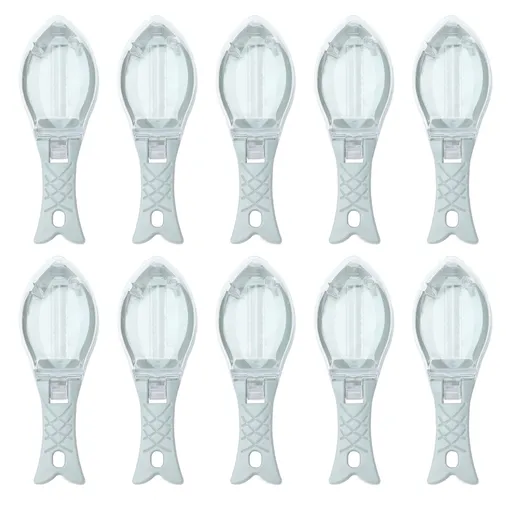 10Pcs Fish Scale Remover Portable Hand Held Hangable Compact Efficient Fish Scaler Brush for Kitchen Restaurant