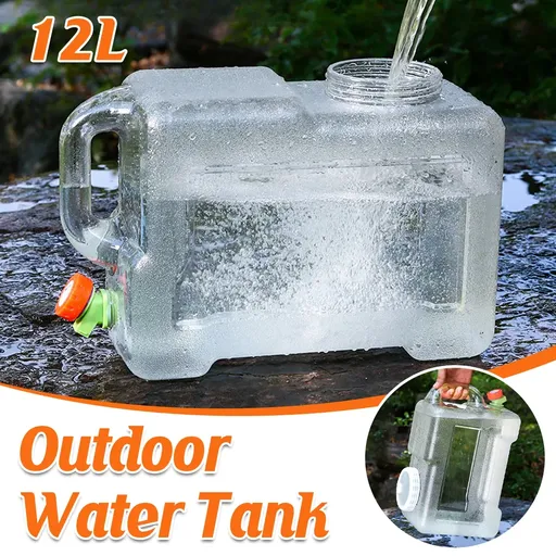 Water Bucket 12L Outdoor Portable Container With Faucet Camping Car Household