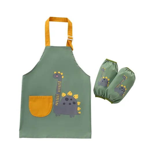 Children's Waterproof Apron Set Baby Art Kindergarten Boys' Overcover Painting Apron Anti Dirt Girls' Painting Clothes
