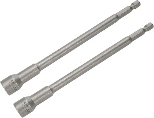 Hex Shank Magnetic Power Nut Driver Bit Set 10mm Hex Socket Extension Long Metric Hex Driver Bits -2pcs
