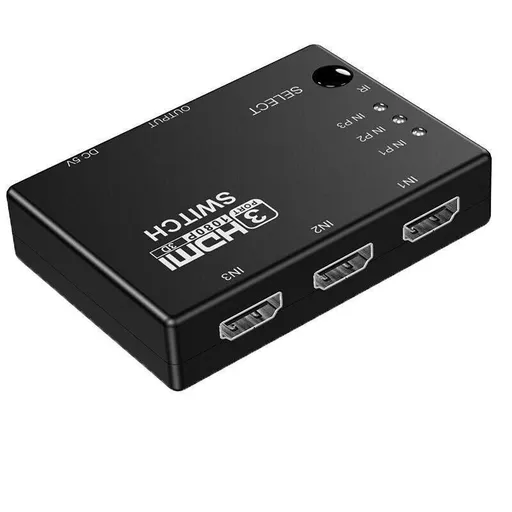 HDMI Switch Splitter 3-in-1 5-in-1 or 1-in-2 1080p 4K Manual or Remote Options - 3 in 1 Switch 1080p Remote