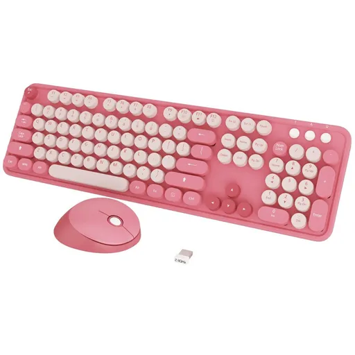Wireless Keyboard and Mouse Cute Retro Typewriter for PC Full Size With Number Pad & Mouse,Compatible With All Windows,Ideal For Windows,1600DPI,Computer, PC, Notebook, Laptop