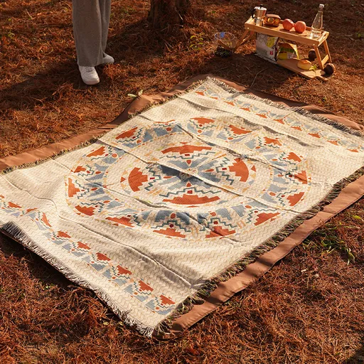 2 pcs 180*180cm Bohemian Picnic Blanket, Waterproof Camping Blanket, Outdoor Rug for Camping, Picnic, Beach