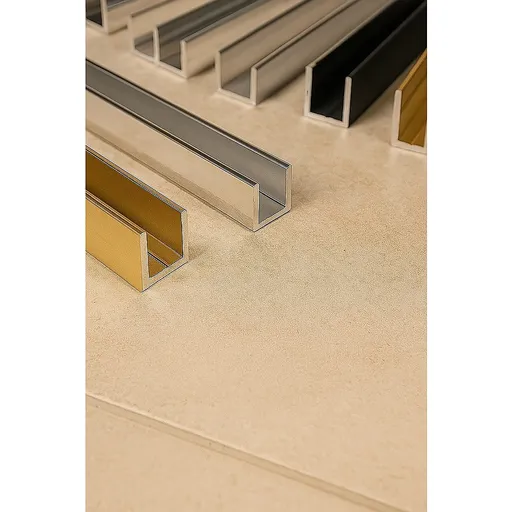 Glass Shower Screen 210cm Wall Channel in Gold