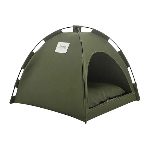 Foldable Pet Tent Portable Indoor Outdoor Breathable Mesh Travel Cage for Dogs Cats Small Animals with Removable Cushion Solid Color