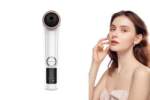 Blackhead Remover Pore Vacuum with Hot Compress 5 Probes for Women Men - White