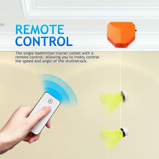 Automatic Rebound Badminton Trainer Multi Nylon-Iron for Indoor Use with Remote 1Set