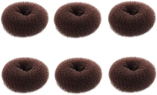 Extra Small Bun Makers for Kids, 6 PCS Chignon Donut Sock Forms for Girls, Mini Doughnut Shapers for Short and Thin Hair (2 Inch, Dark Brown)