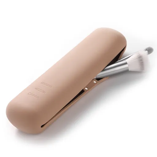 Silicon Portable Makeup Brush Holder Magnetic Closure Ergonomic Design Large Travel Size