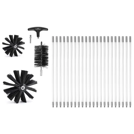 22 Pieces 9.1M Dryer Vent Cleaner Kit, Include 3 Different Sizes Flexible Lint Trap Brush, Reinforced Nylon Duct Cleaning Dryer Vent Brush, Dryer Cleaning Kit with Clamp Connectors