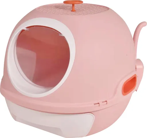 YES4PETS Hooded Cat Toilet Litter Box Tray House With Drawer and Scoop Pink