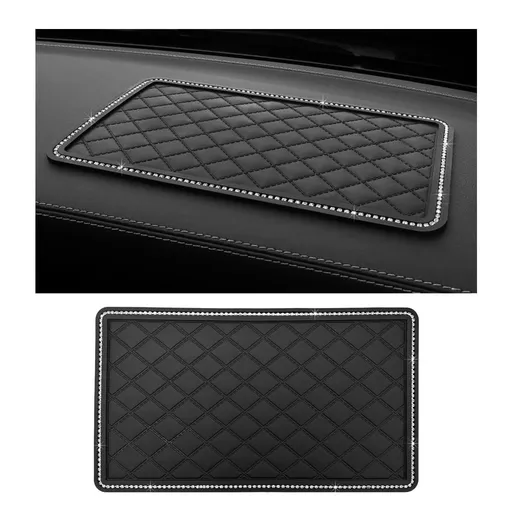 Car Dashboard Anti-Slip Phone Pad, Rhinestone Center Console Ornament Sticky Mat, Multifunctional Dash Board Pad