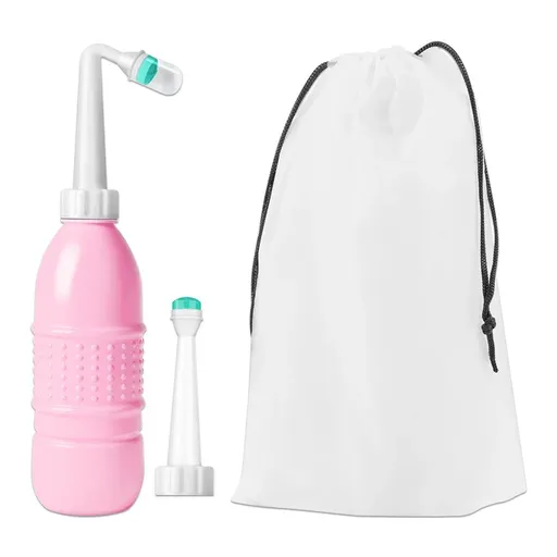 House Of Dasein 500Ml Bidet Sprayer Leakproof Anal Douche Hand Held Wash Shower Enema General Purpose Interface - Pink With Bag