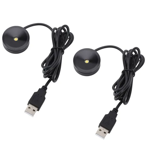 2PCS Mini LED Spotlights Indoor Aluminum USB 5V Round LED Accent Light for Pictures Artwork Jewelry Showcase Display Cabinet Nature