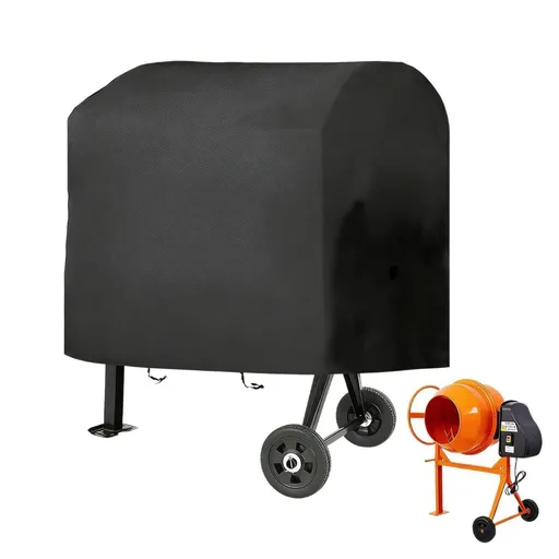 210D Cement Mixer Protective Cover, Outdoor Equipment Rain Shield, Heavy Duty Oxford Waterproof UV Proof Dust Guard, Durable Storage Cover For Yard Garden Construction Tools All Weather Protection - Black - Size 210D