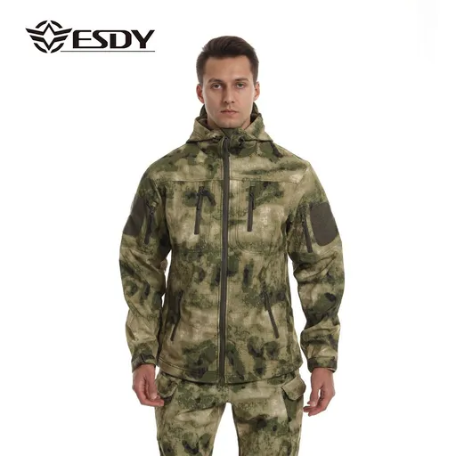ESDY Men Soft Shell Windproof Jacket Outdoor Ruins green XXXL