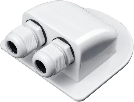 Solar Cable Entry Gland - Waterproof Double Connector Cover, Photovoltaic Plastic Bracket Curved ABS Dual Entry Housing for RV, Caravan Boat Panels