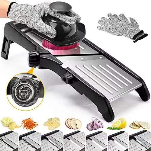 7 in 1 Adjustable Mandoline Vegetable Slicer with Gloves