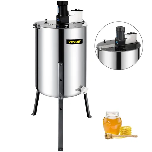 4 Frame Electric Honey Extractor Beekeeping 120 W Motor 2 Clear Lids