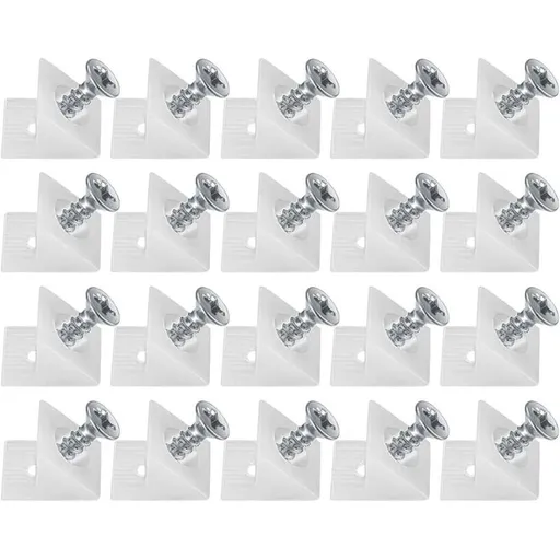 20 Pcs Plastic Wedges for Furniture Drawers Mounting Brackets Rear Stabilizer Connectors Drawer Bottom Connectors with Screws