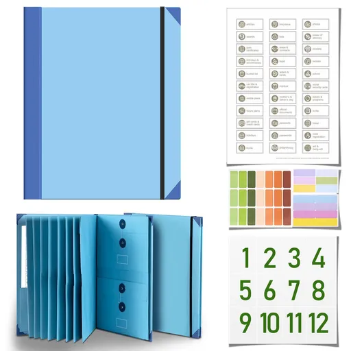 Document Organizer for Important Papers Blue