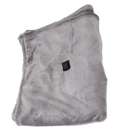 USB Heated Warm Shawl Lightweight Coral Flannel Electric Shoulder Blanket for Winter Light Gray
