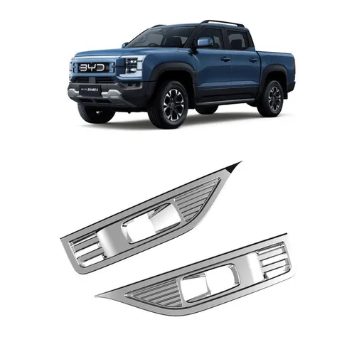 BYD Shark 6 Side Fender Parking Light Decorative Covers | 3 Surface Finishes Available: Black, Chrome, Carbon Fiber Truck Exterior Decorative Covers (Chrome)