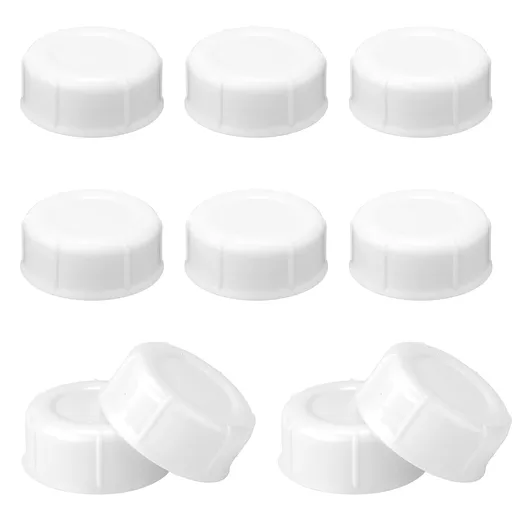 Narrow Baby Bottle Caps Replacement Parts 10 Piece BPA Free Travel Storage White