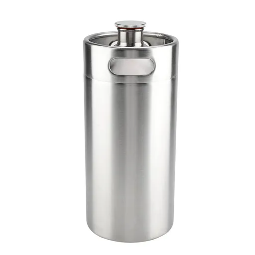 4L Mini Stainless Steel Beer Barrel with Spiral Cover Lid Practical Home Hotel Supplies
