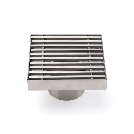 Bathroom SUS 100mm Square Strip Fence Sword Shower Grate Floor Drain 50mm Outlet