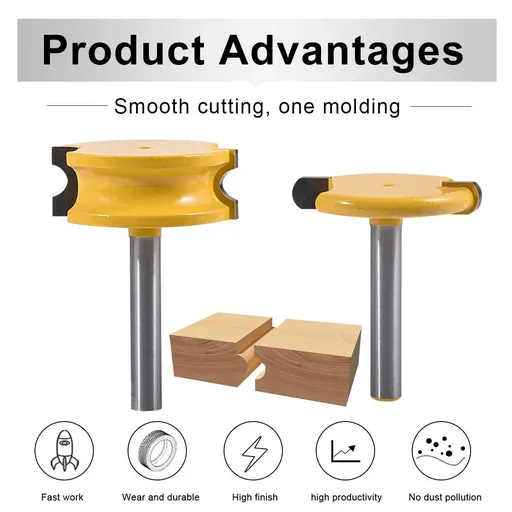 2pcs/set Router Bit 1/4" Shank 1-1/2" Diameter Canoe Flute and Bead Router Bit Sets For Woodworking Cutting Tool