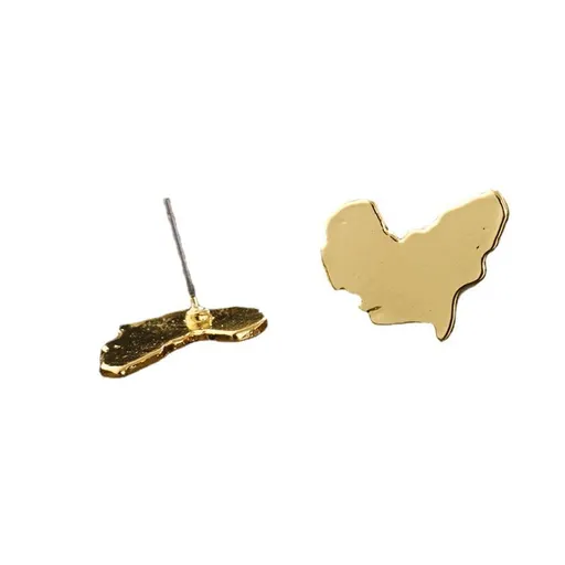 2 pairs Chic Stainless Steel African Map Studs Earrings Hypoallergenic Gold Silver Traditional Ethnic Post Stud for Women