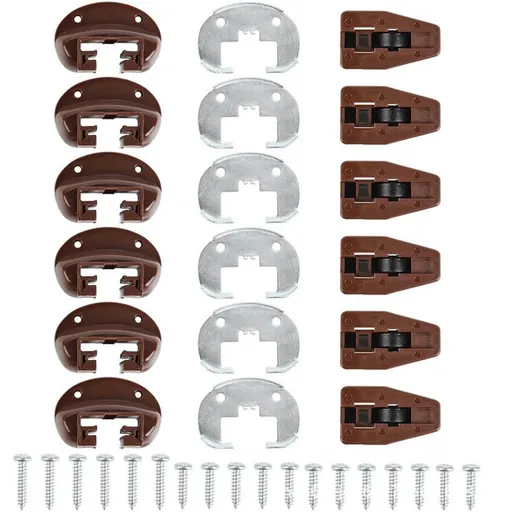 Drawer Slides 6 Sets Plastic Drawer Guide Undermount Universal Drawer Stopper with Roller for Drawe Replacement Parts