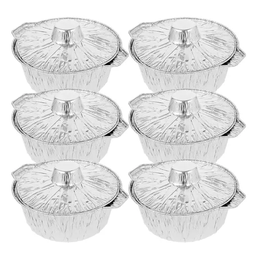 Disposable Aluminum Foil Pans with Lids 6-Pack | 10X3.5 Inch Round Baking Pans for Cakes, Casseroles & Food Prep | 3L Capacity Reusable Containers for Oven, Fridge & Outdoor Camping