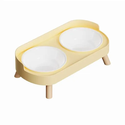Elevated Double Stainless Steel Cat Bowl Stand, Raised Food Water Feeder Bowls For Indoor Kitten Small Pets