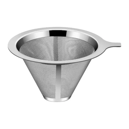 Stainless Steel Coffee Filter, Slow Drip Paperless Coffee Filter, Easy to Clean Pour Over Coffee Maker, Reusable Cone Filter