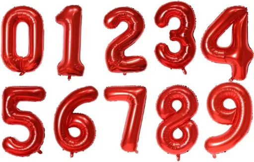 Red Number 0 Foil Balloon, 40 cm