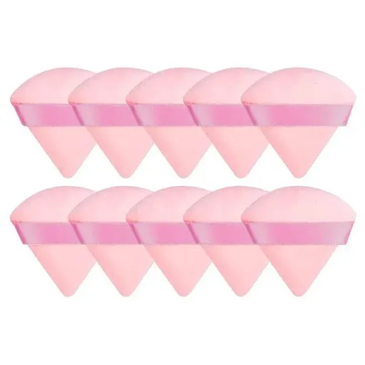 1/10X Triangle Cosmetic Puff Mini Cotton Makeup Sponge Powder Tool - Pink