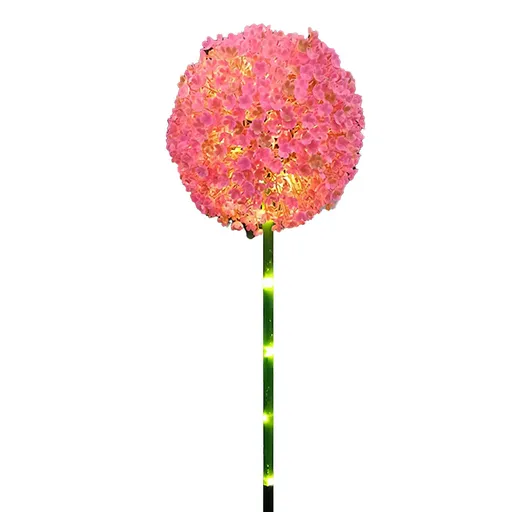 Solar Ball Light Outdoor Waterproof Garden Flower Spot Light Decorative for Courtyard Pink