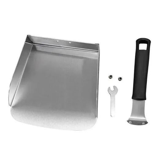 stainless steel food shovel, anti-scald BBQ shovel, wide pizza lifter, fry scoop, kitchen heat-resistant spatula, BBQ accessories Australia, pizza peel alternative - Silver - Size 1PCS