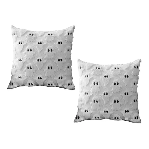 Ghost Pillow Case Comfort Decorative Soft Plush Throw Pillow Cover for Living Room Sofa Decor 2PCS