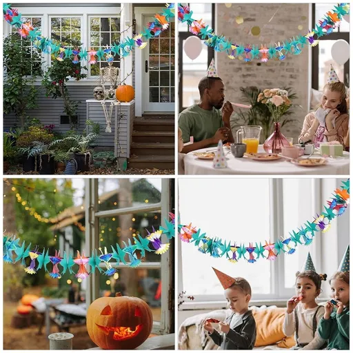 2Pcs Summer Hanging Decorations Multi Color Hawaiian Style for Garden and Home