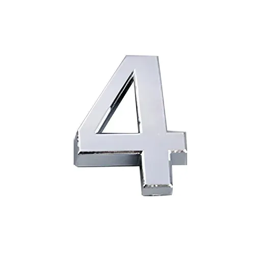 A-Z Alphabet Letters Car Sticker Self Adhesive Auto Badge Emblem 3D Chrome Good - Number 4